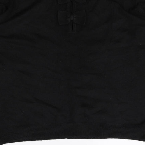 La Redoute Womens Black Round Neck Acrylic Pullover Jumper Size 14 - Size 14-16