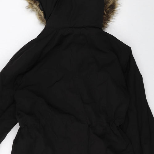 New Look Womens Black Pea Coat Coat Size 10 Zip