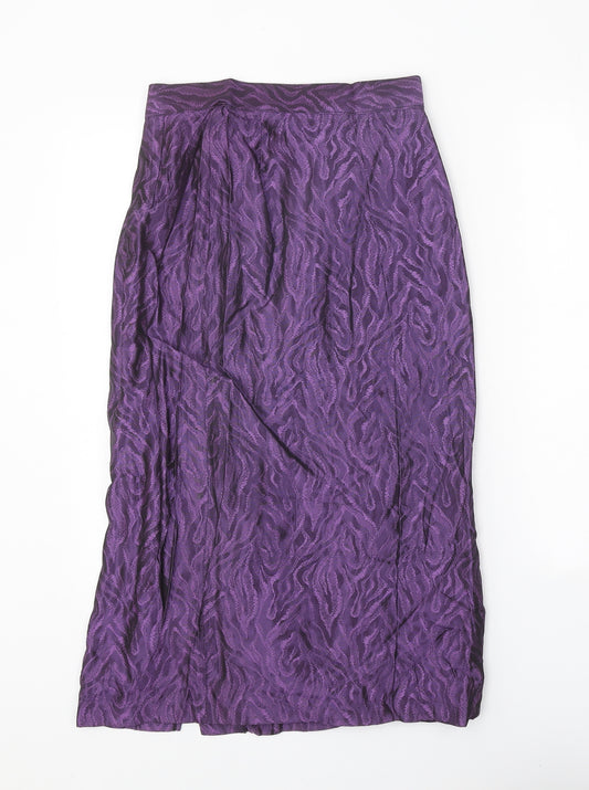 Paul Separates Womens Purple Geometric Viscose A-Line Skirt Size 12 Zip