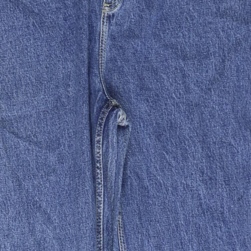Marks and Spencer Mens Blue Cotton Straight Jeans Size 44 in Regular Zip - Loose Fit