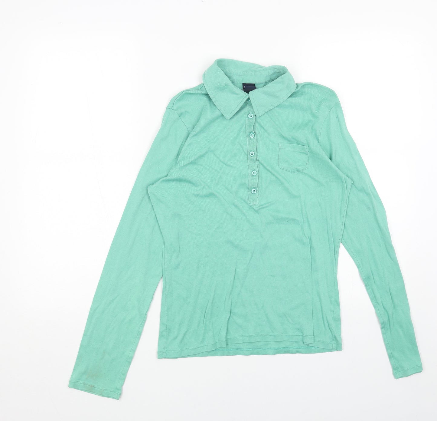 Gap Womens Green Cotton Basic T-Shirt Size S Collared