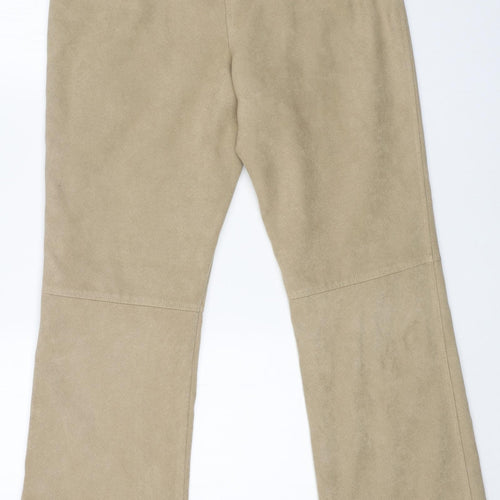 Marks and Spencer Womens Beige Polyester Trousers Size 14 L32 in Regular Button