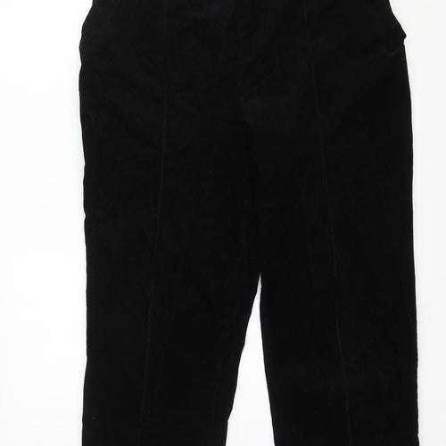 Marks and Spencer Womens Black Cotton Pedal Pusher Trousers Size 16 Regular