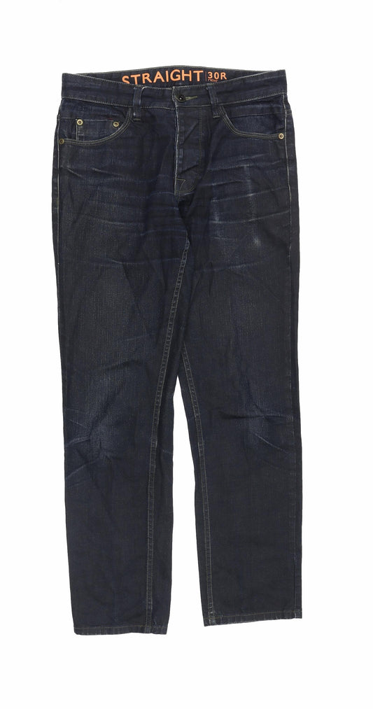 NEXT Mens Blue Cotton Straight Jeans Size 30 in Regular Zip