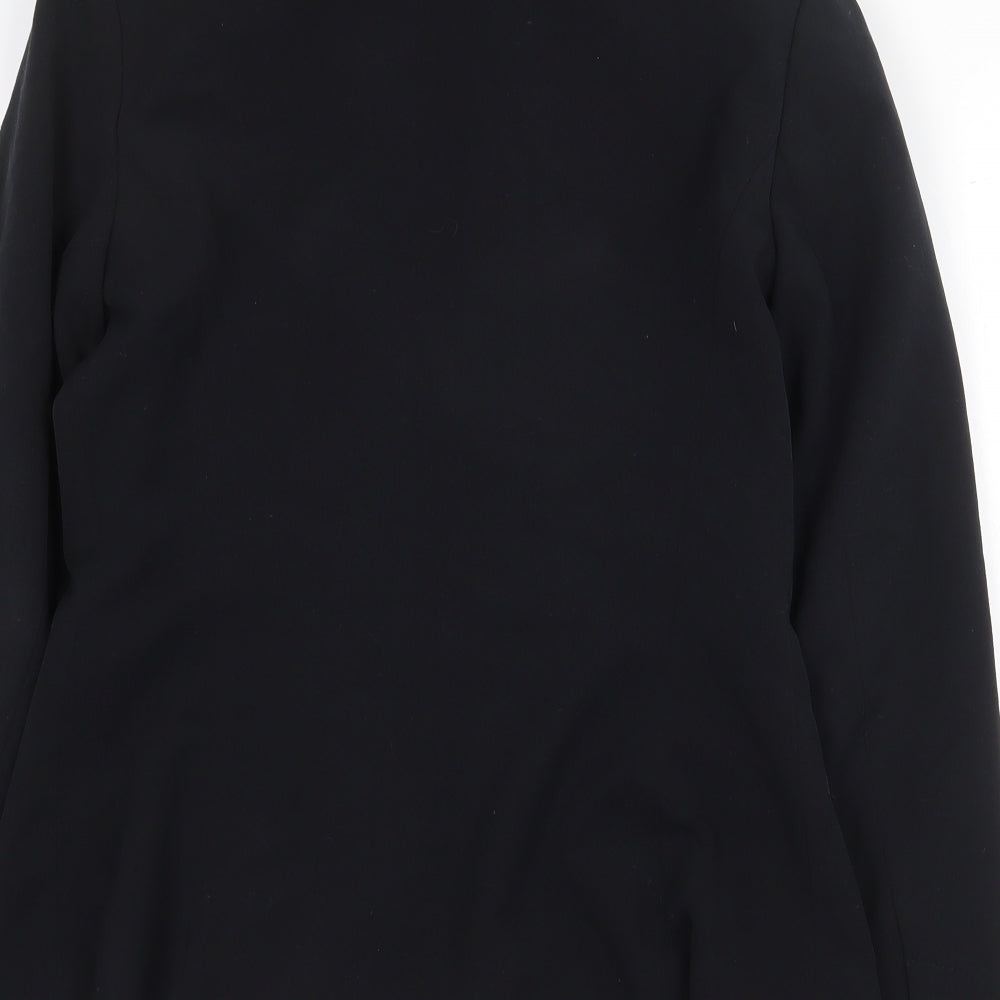 NEXT Womens Black Polyester Jacket Blazer Size 8 Button