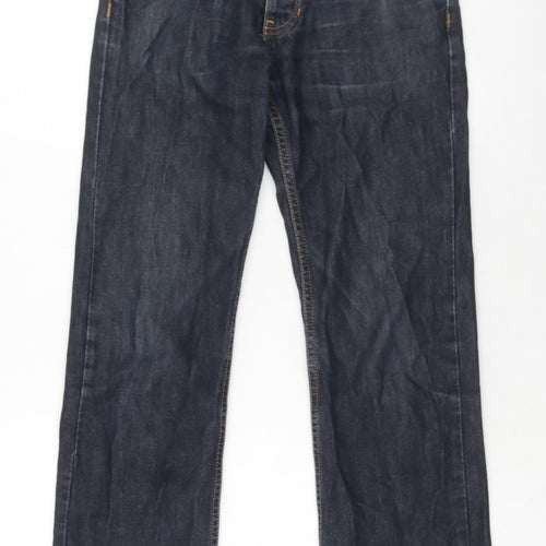 Topman Mens Blue Cotton Straight Jeans Size 28 in Regular Zip