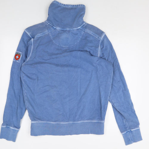 Wellenseyn Mens Blue Cotton Pullover Sweatshirt Size L