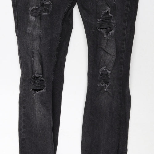 Crosshatch Mens Black Cotton Skinny Jeans Size 32 in Regular Zip