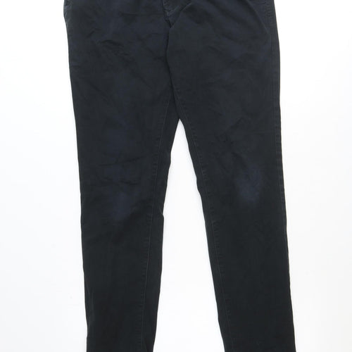 NEXT Mens Blue Cotton Chino Trousers Size 34 in Regular Zip