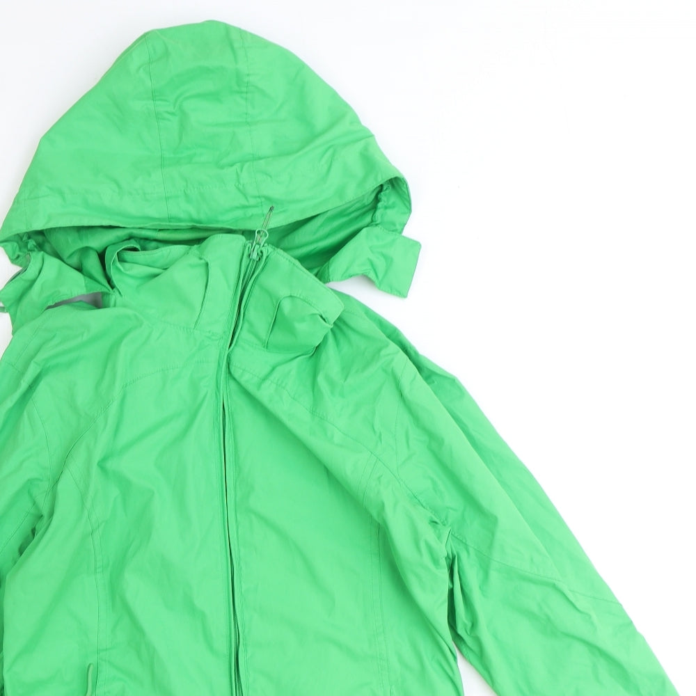 Peter Storm Womens Green Jacket Size 10 Zip - Hooded