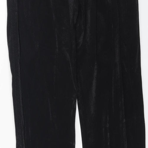 adoniti Womens Black Cotton Trousers Size 14 L32 in Regular Button