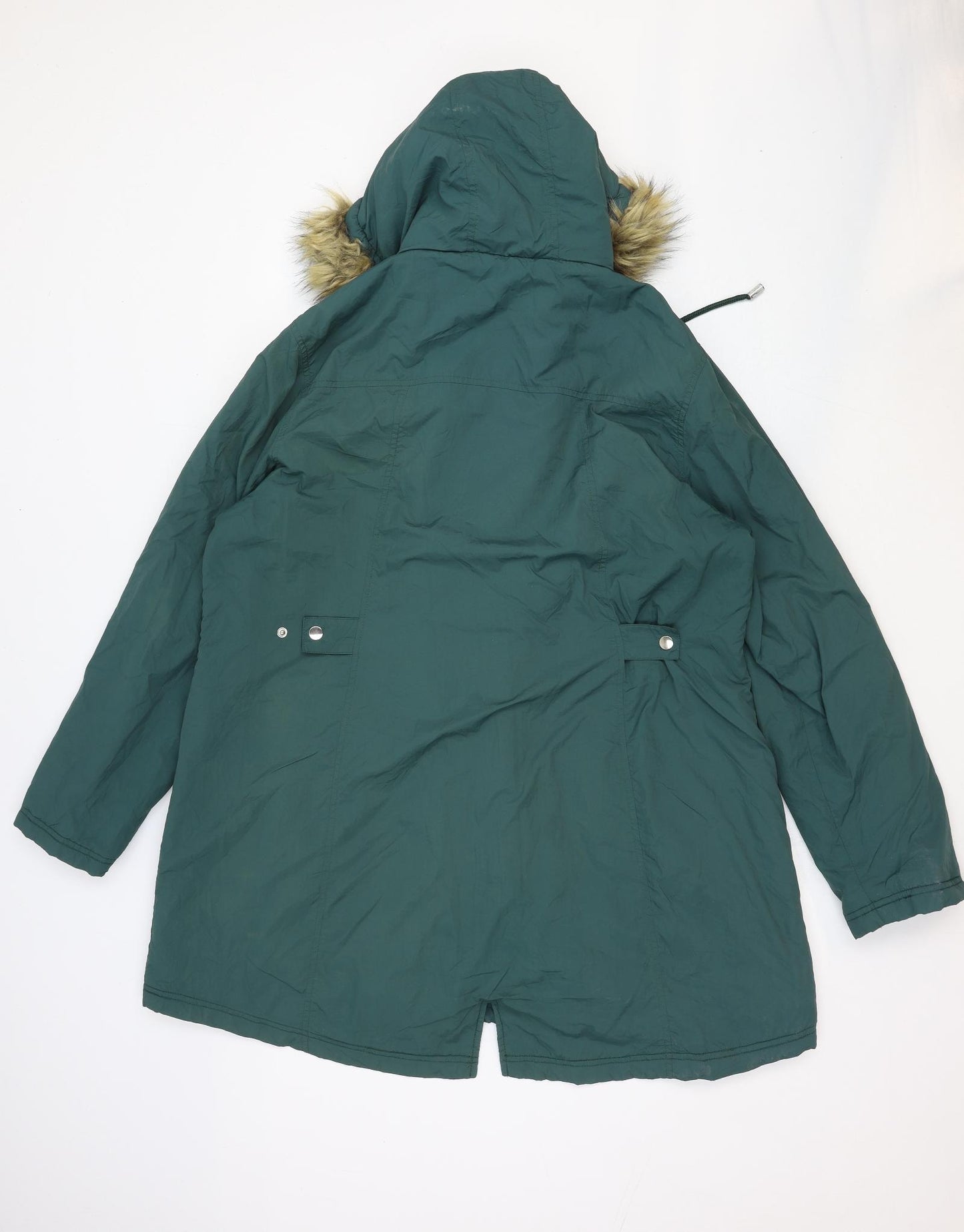 Casual Outerwear Womens Green Parka Coat Size 20 Zip