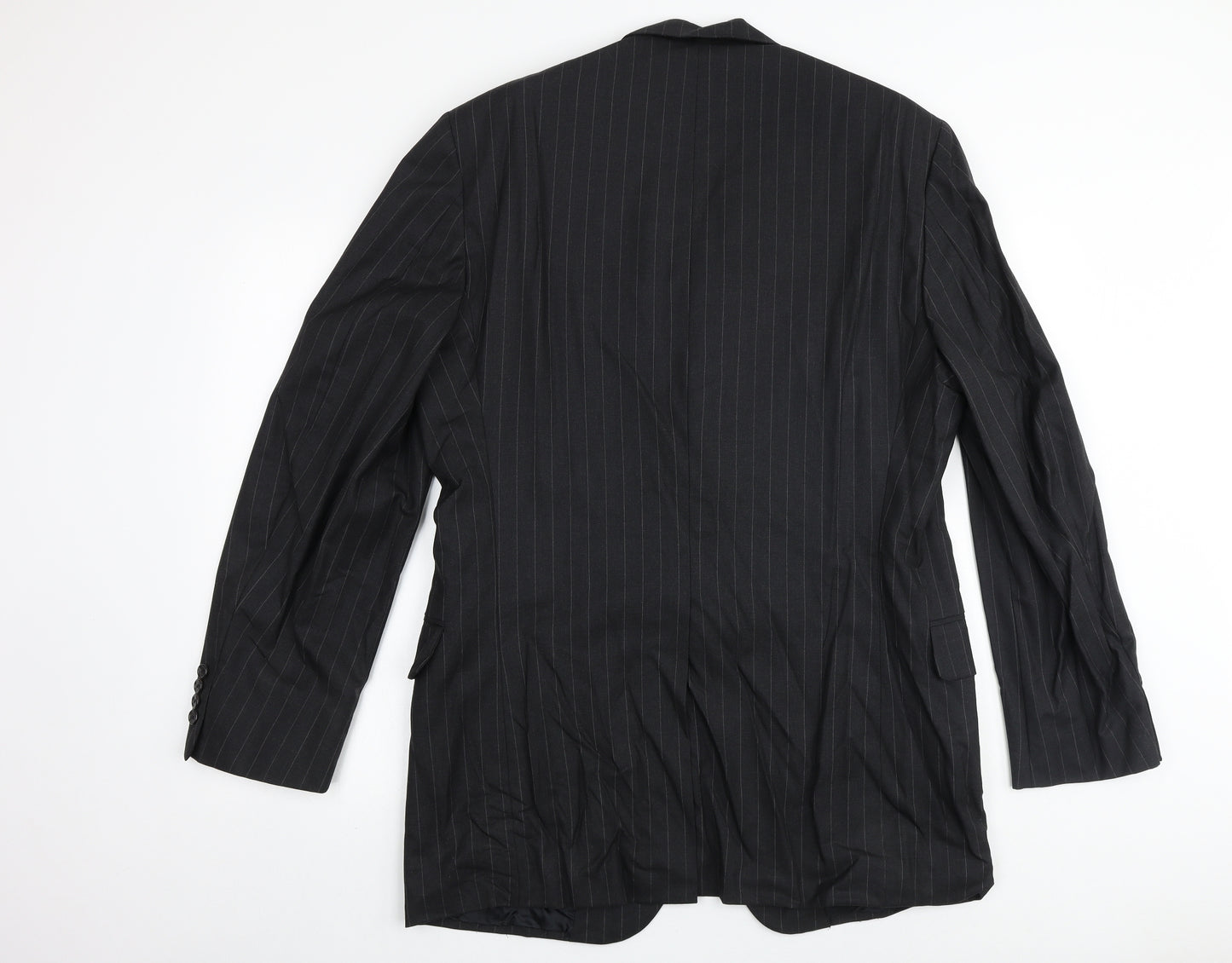 Royal Classics Mens Black Striped Viscose Jacket Suit Jacket Size 42 Regular