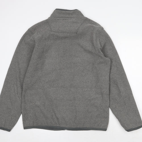 Weird Fish Mens Grey Geometric Polyester Full Zip Sweatshirt Size M Zip