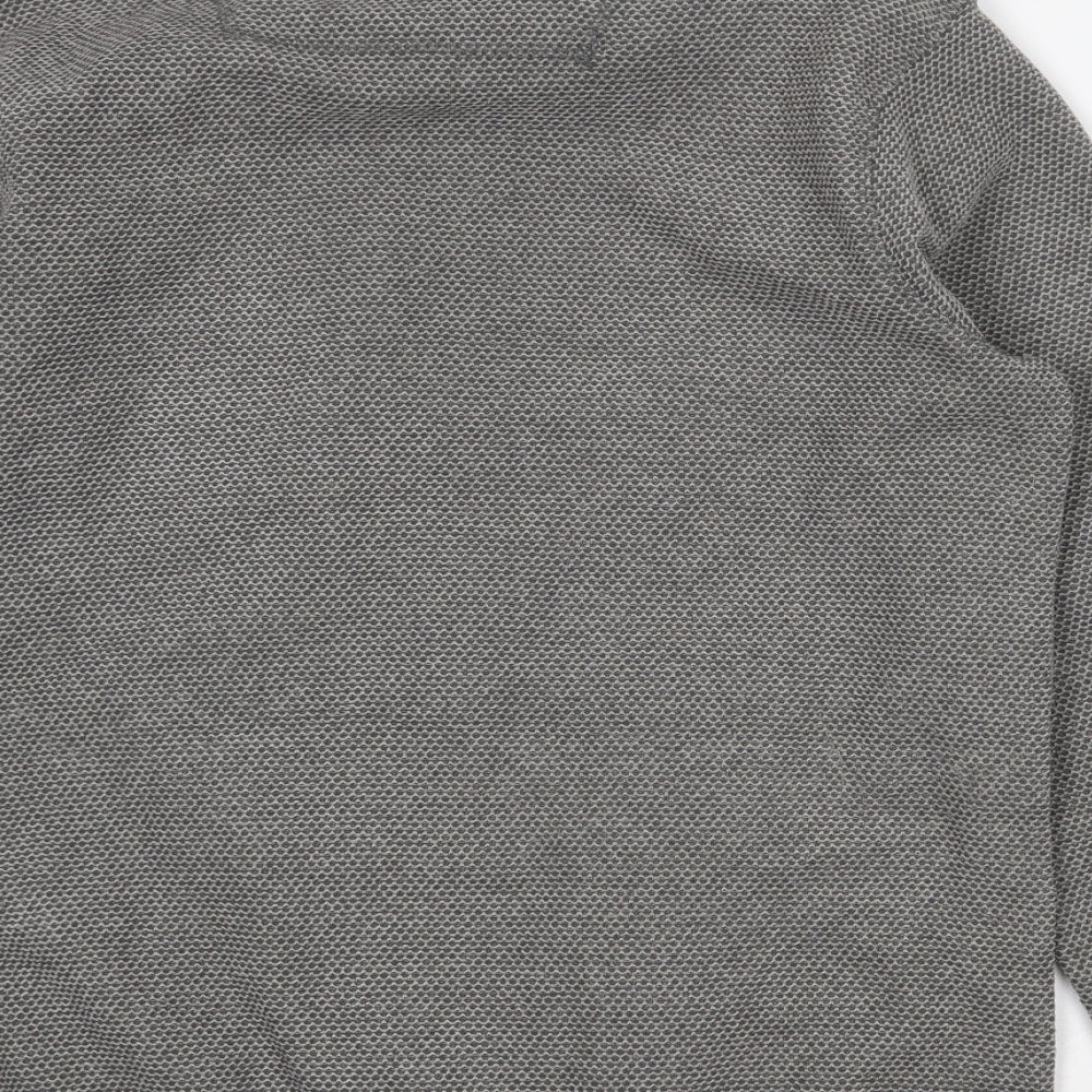Weird Fish Mens Grey Geometric Polyester Full Zip Sweatshirt Size M Zip