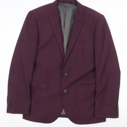 NEXT Mens Purple Polyester Jacket Blazer Size 40 Regular Button