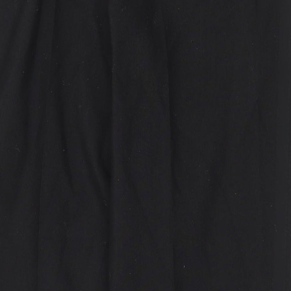 FH Mens Black Cotton Trousers Size 34 in Regular Zip