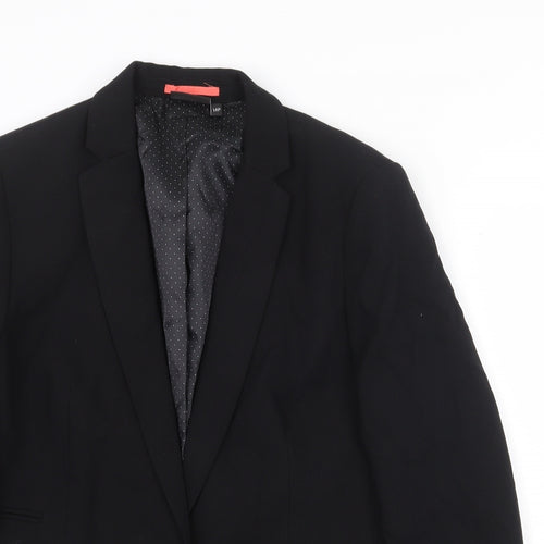 NEXT Womens Black Polyester Jacket Suit Jacket Size 14 Button