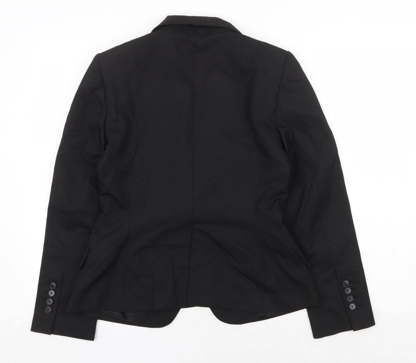 Zara Womens Black Polyester Jacket Suit Jacket Size 12 Button