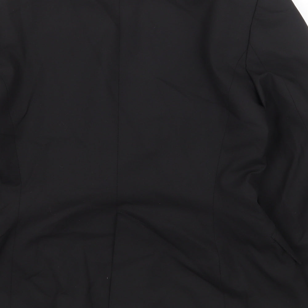 Zara Womens Black Polyester Jacket Suit Jacket Size 12 Button