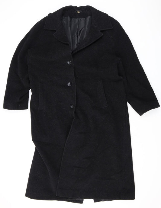 EWM Womens Black Overcoat Coat Size 20 Button