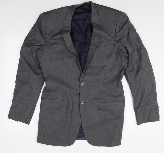 DAVID KOKE Mens Grey Polyester Jacket Suit Jacket Size 44 Regular