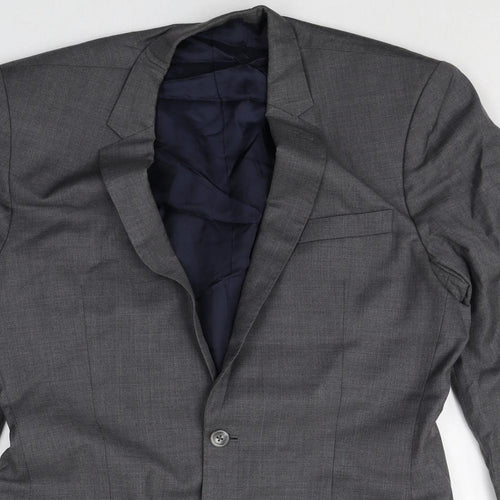 DAVID KOKE Mens Grey Polyester Jacket Suit Jacket Size 44 Regular