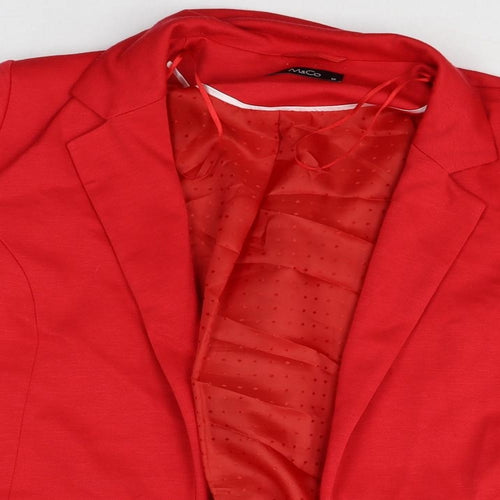 M&Co Womens Red Polyester Jacket Blazer Size 12 - Open
