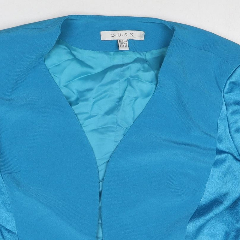 dusk Womens Blue Polyester Jacket Blazer Size 10