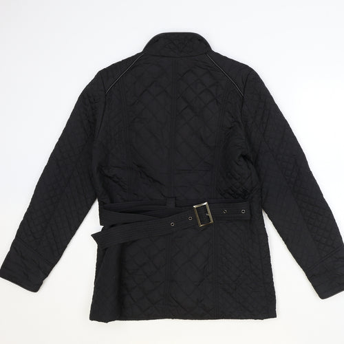 Wallis Womens Black Overcoat Coat Size 12 Zip