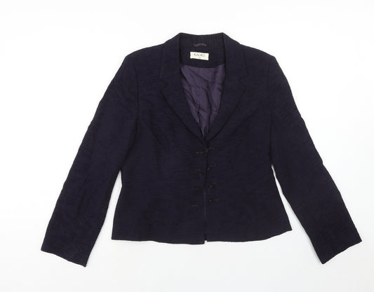 Kaliko Womens Purple Jacket Blazer Size 14 Button - Textured