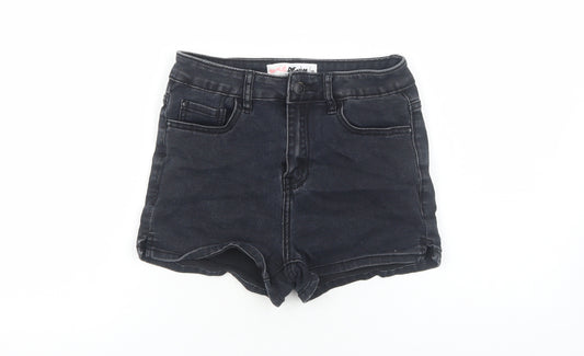 Supre Denim Womens Black Cotton Basic Shorts Size 10 Regular Zip