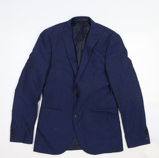 NEXT Mens Blue Wool Jacket Suit Jacket Size 38 Regular