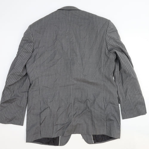 Ben Sherman Mens Grey Striped Wool Jacket Suit Jacket Size 44 Regular