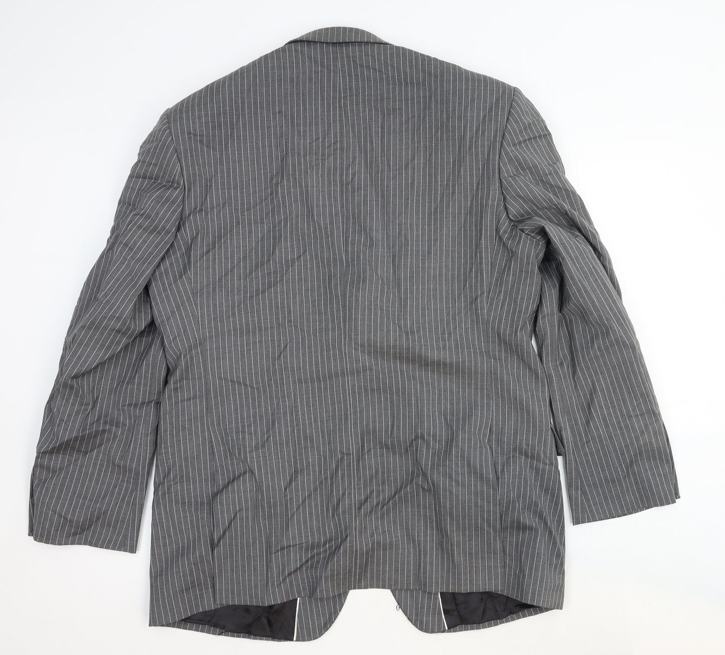 Ben Sherman Mens Grey Striped Wool Jacket Suit Jacket Size 44 Regular