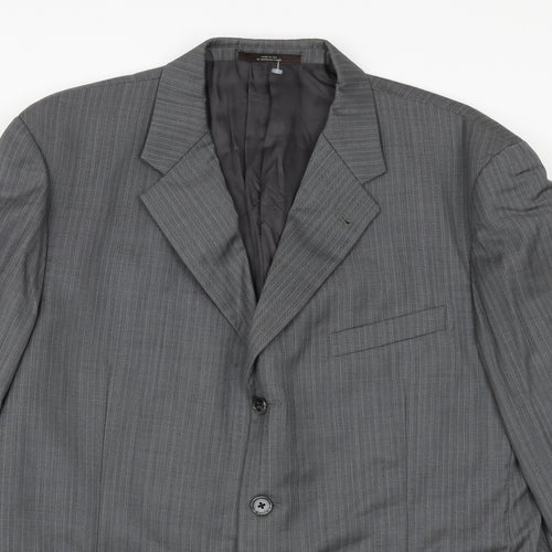 Joseph Abboud Mens Grey Striped Wool Jacket Suit Jacket Size 42 Regular