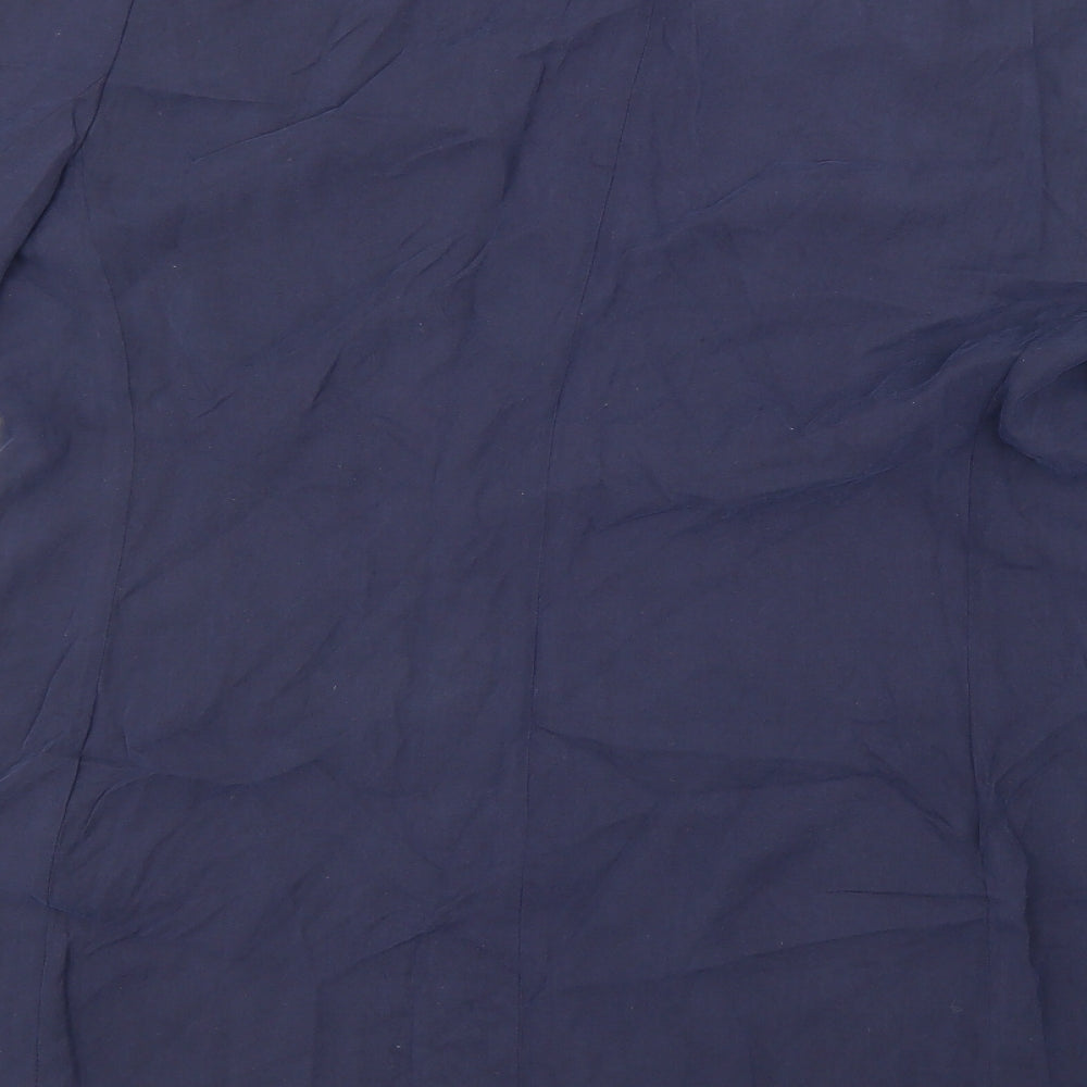 Jones New York Womens Blue Silk Basic Blouse Size 10 Collared