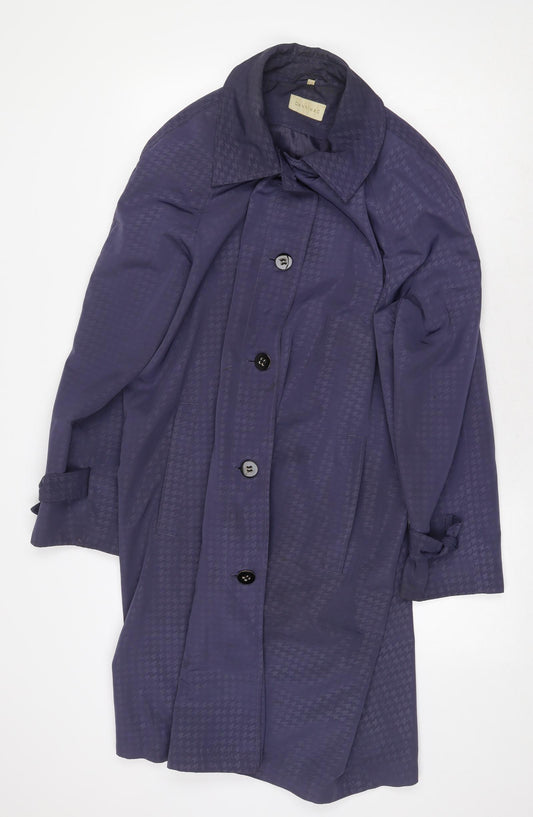 Dannimac Womens Purple Geometric Overcoat Coat Size XL Button