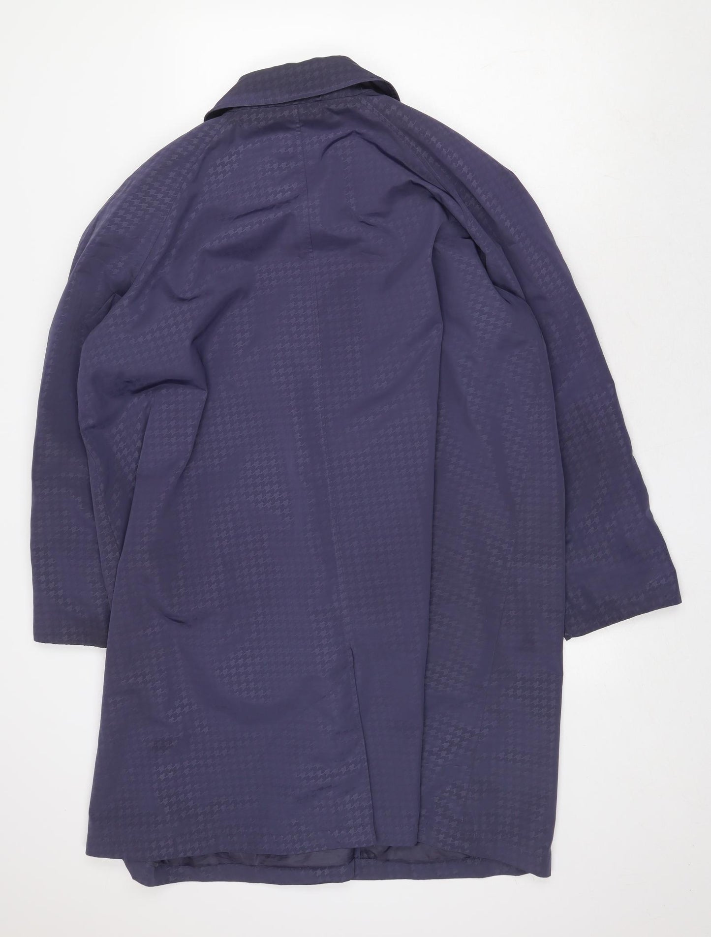 Dannimac Womens Purple Geometric Overcoat Coat Size XL Button