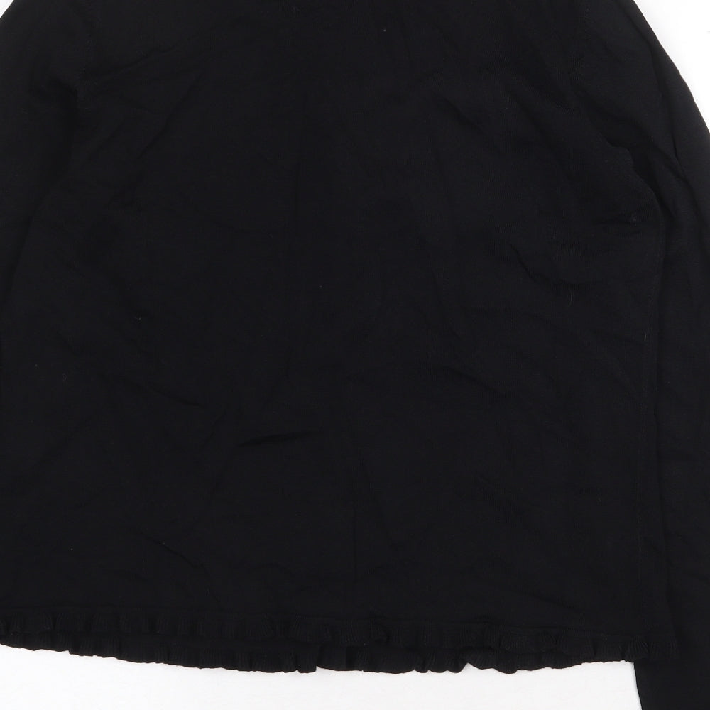Marks and Spencer Womens Black Crew Neck Viscose Pullover Jumper Size 16 Button