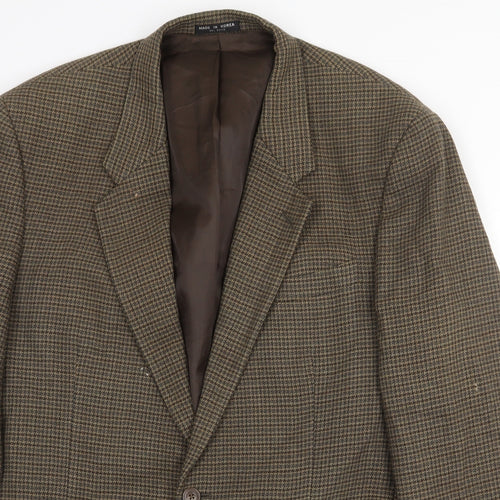 Macy's Mens Green Geometric Wool Jacket Blazer Size 44 Regular