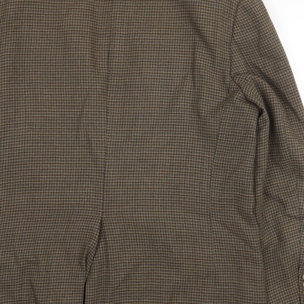 Macy's Mens Green Geometric Wool Jacket Blazer Size 44 Regular