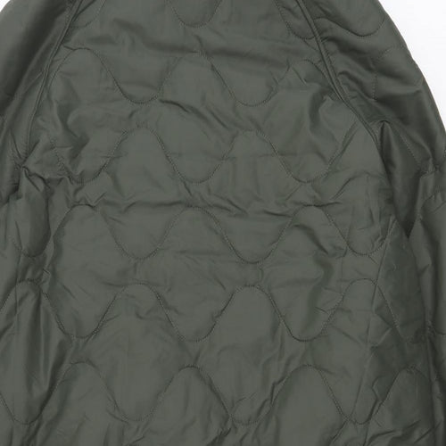 Marks and Spencer Womens Green Quilted Coat Size 18 Zip - Zipped Pockets