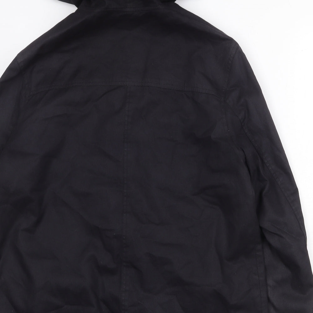 Gap Mens Black Jacket Size M Button - Hooded