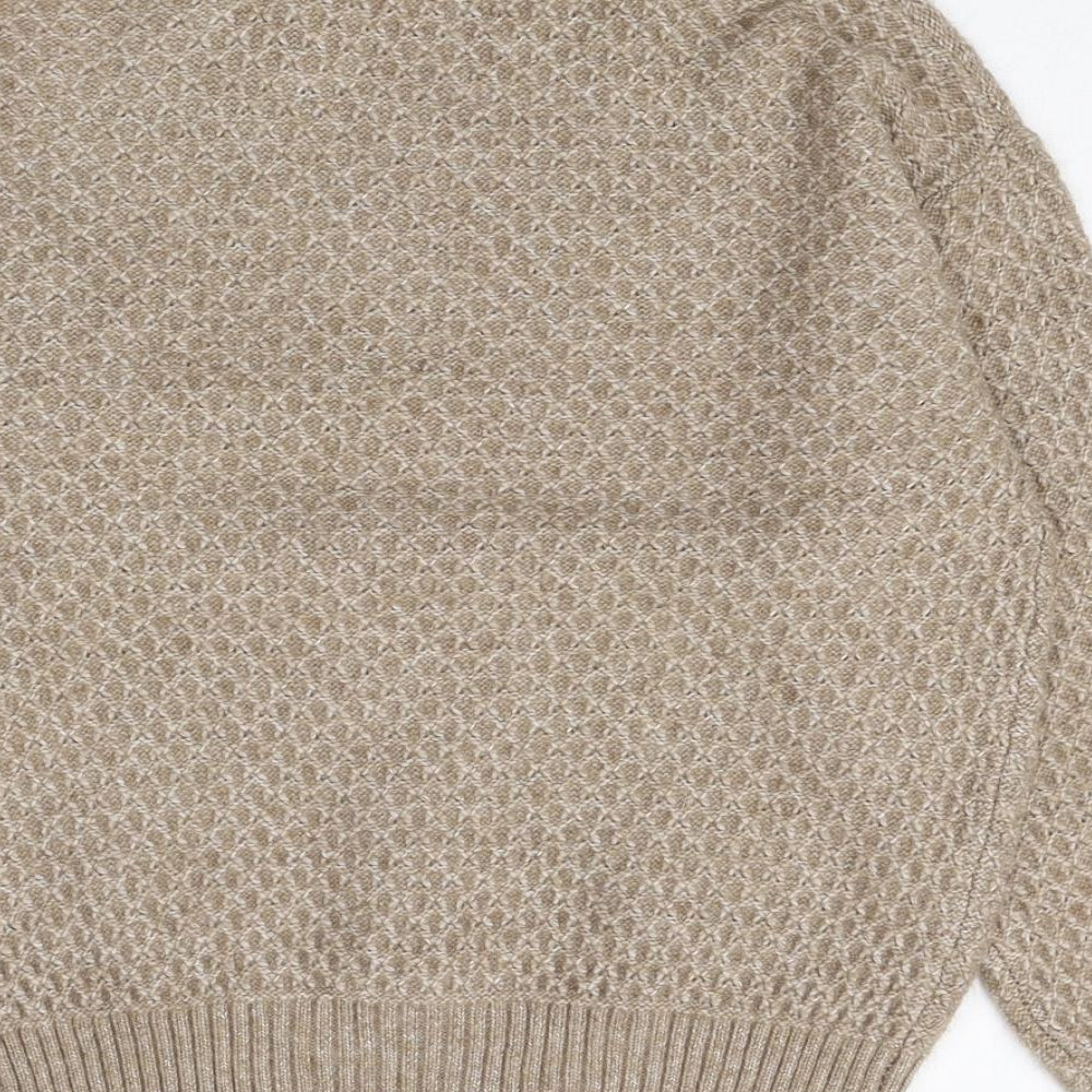 Marks and Spencer Womens Brown Roll Neck Polyacrylate Fibre Pullover Jumper Size S