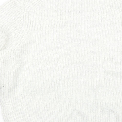 Marks and Spencer Mens White High Neck Acrylic Pullover Jumper Size 2XL Long Sleeve