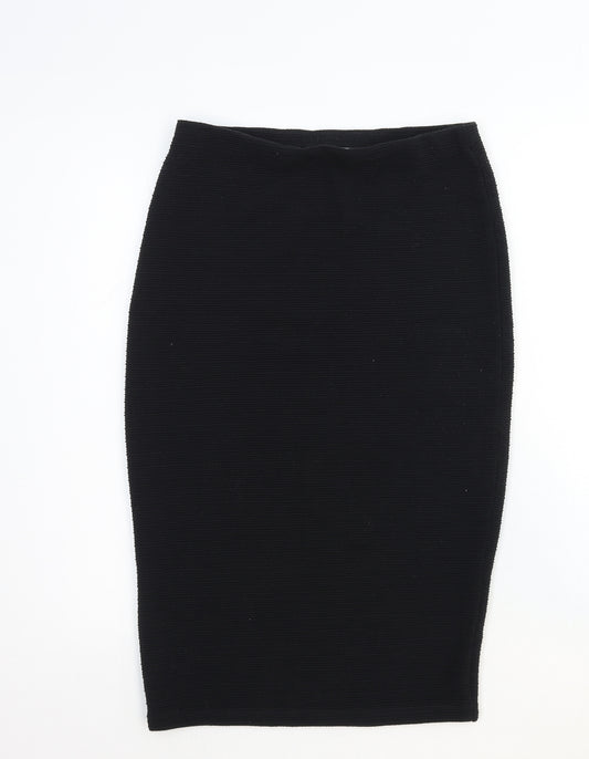 New Look Womens Black Cotton Straight & Pencil Skirt Size 12