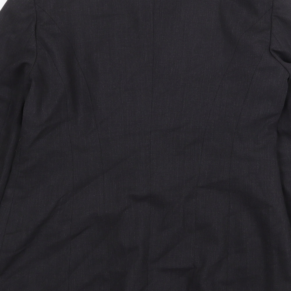 TM Lewin Womens Grey Polyester Jacket Blazer Size 12 Button