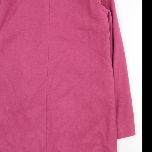 Marks and Spencer Womens Pink Overcoat Coat Size 16 Snap