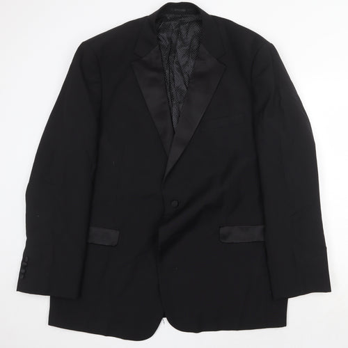 Skopes Mens Black Polyester Jacket Suit Jacket Size 50 Regular